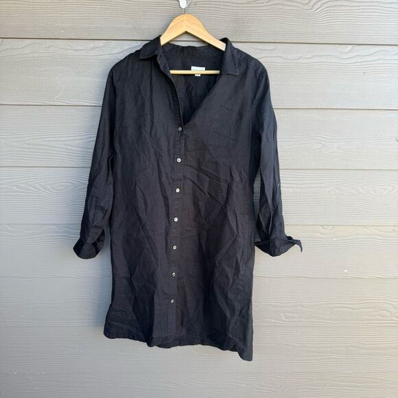 J Jill 100% linen black shirt dress - Picture 1 of 6